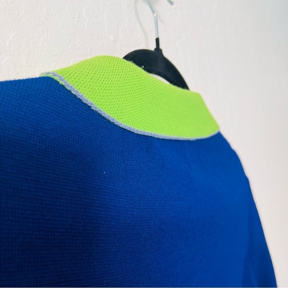 2 Piece 1960s Vintage Dimonelli Blue Green Sleeveless Dress + Matching Coat 10 - Picture 10 of 12